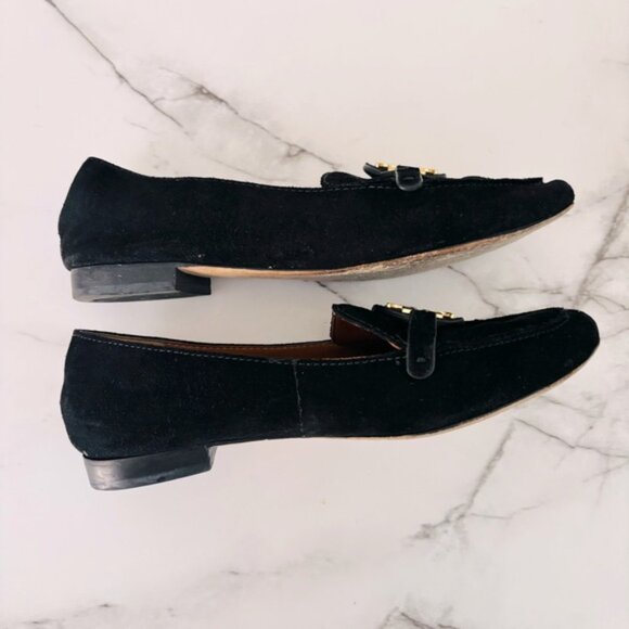 Tory Burch Black Flats with Gold Logo - Picture 5 of 8